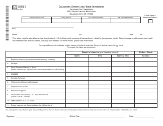 OTC Form ALC50013 Oklahoma Spirits and Wine Inventory - Oklahoma
