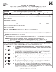OTC Form BM-33 &quot;Application for New and Used Boat and Motor Dealer License&quot; - Oklahoma