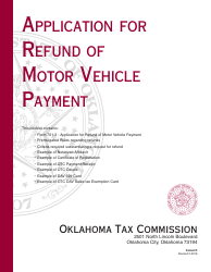 Document preview: Packet R - Application for Refund of Motor Vehicle Payment - Oklahoma