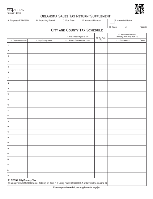 OTC Form STS20021  Printable Pdf
