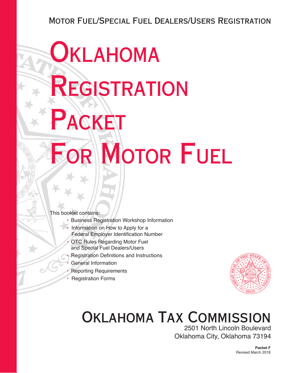 Oklahoma Packet F - Oklahoma Registration Packet for Motor Fuel - Fill ...