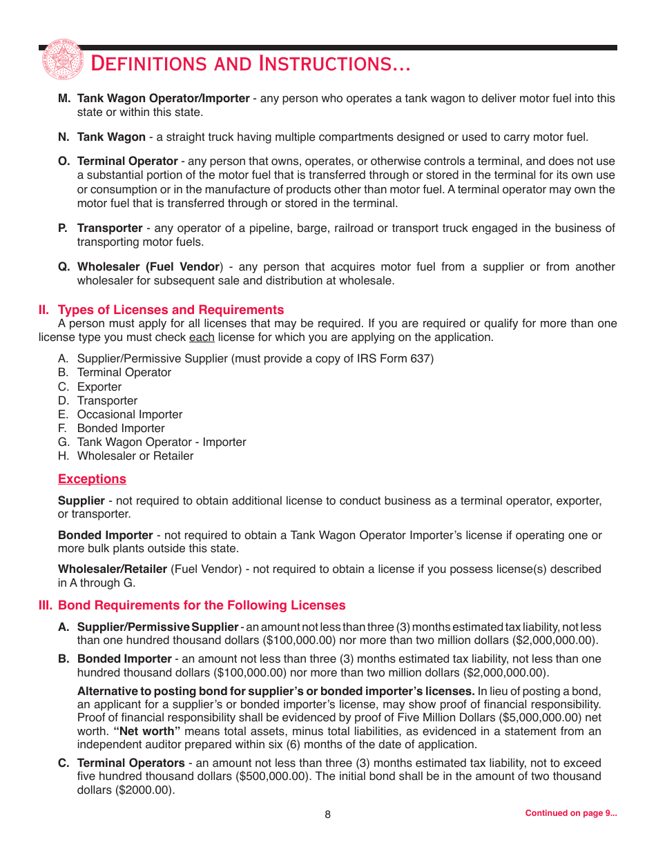 Packet F - Oklahoma Registration Packet for Motor Fuel - Oklahoma, Page 10