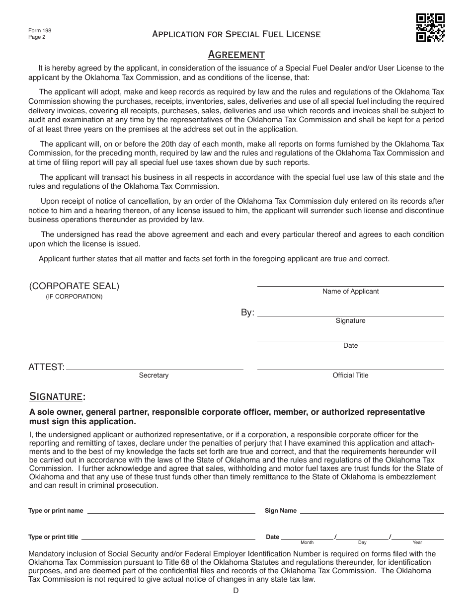 Packet F - Oklahoma Registration Packet for Motor Fuel - Oklahoma, Page 16