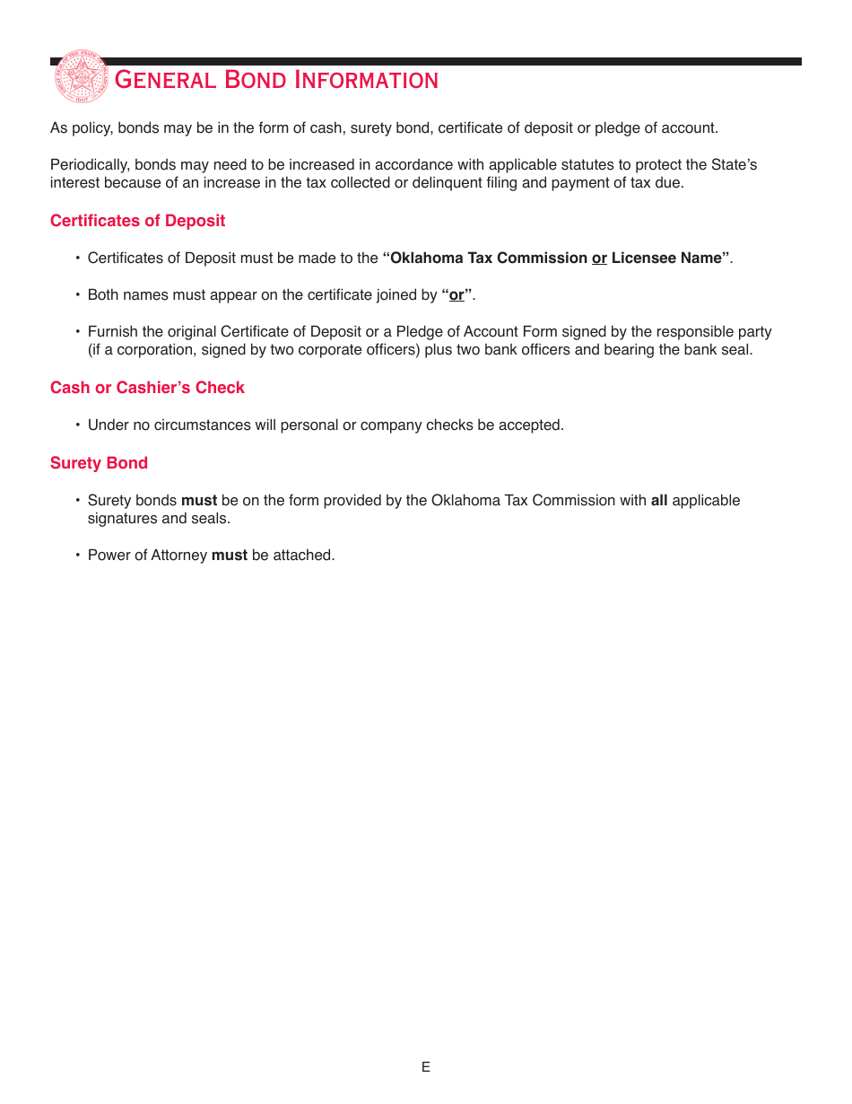 Packet F - Oklahoma Registration Packet for Motor Fuel - Oklahoma, Page 17