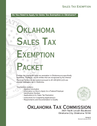 Document preview: Packet E - Oklahoma Sales Tax Exemption Packet - Oklahoma