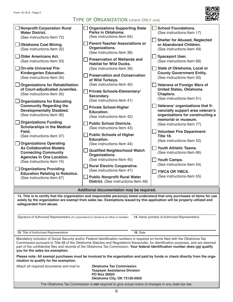 Packet E - Oklahoma Sales Tax Exemption Packet - Oklahoma, Page 8
