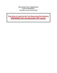 Document preview: OTC Form STW20008-A Tire Recycling Fee Return - Oklahoma
