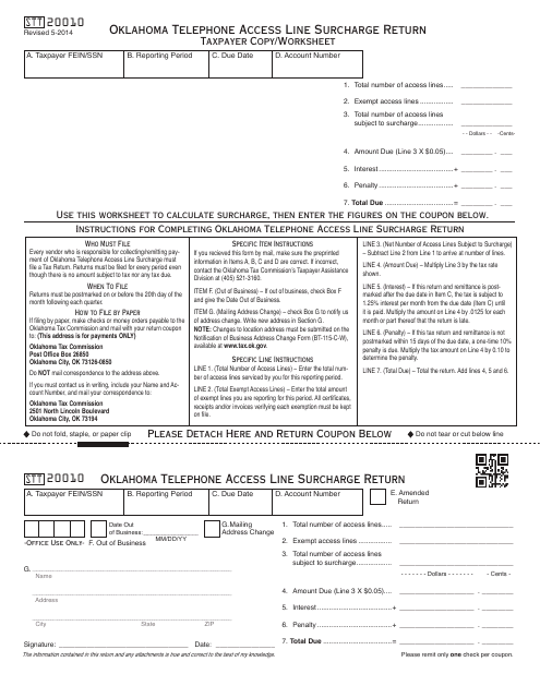 OTC Form STT20010  Printable Pdf