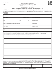 Document preview: OTC Form 13-9-D Application for Credit or Refund of Franchise Tax - Oklahoma
