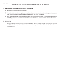 OTC Form 13-9-D Application for Credit or Refund of Franchise Tax - Oklahoma, Page 2