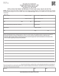 OTC Form 13-9 Application for Credit or Refund of State and Local Sales or Use Tax - Oklahoma