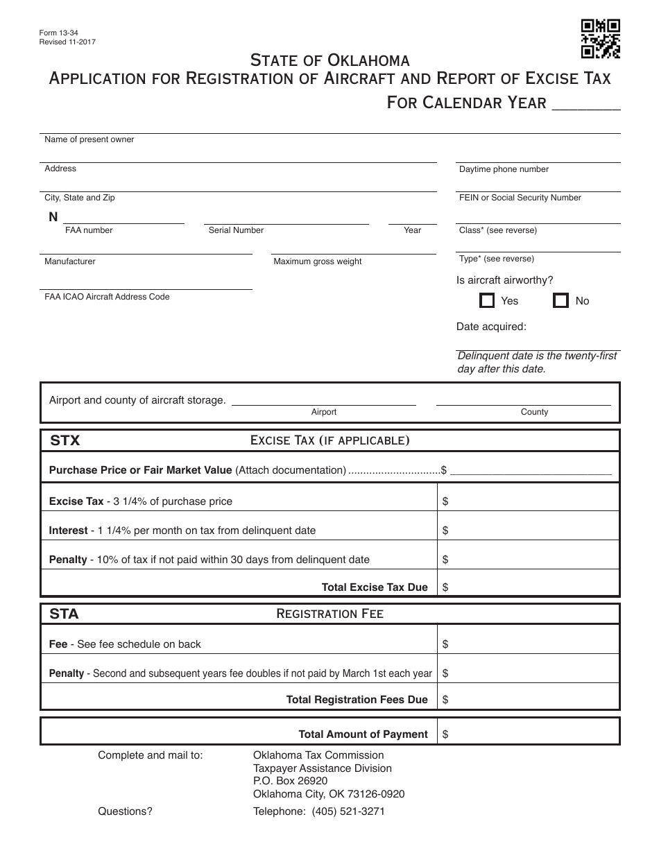 Otc Form 13 34 Fill Out Sign Online And Download Fillable Pdf Oklahoma Templateroller 6723