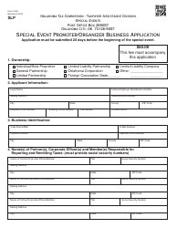 Document preview: OTC Form 13-90 Special Event Promoter/Organizer Business Application - Oklahoma