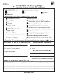 OTC Form 117 Application for License(S) of Motor Fuels - Oklahoma