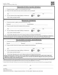 OTC Form 117 Application for License(S) of Motor Fuels - Oklahoma, Page 2
