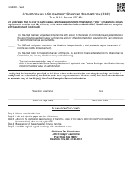 OTC Form 80002 Application as a Scholarship-Granting Organization (Sgo) - Oklahoma, Page 2