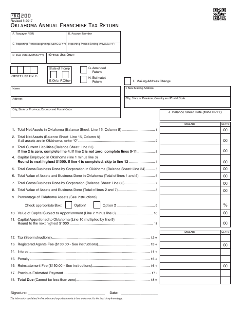 OTC Form FRX200  Printable Pdf