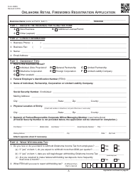 Document preview: OTC Form 40003 Oklahoma Retail Fireworks Registration Application - Oklahoma