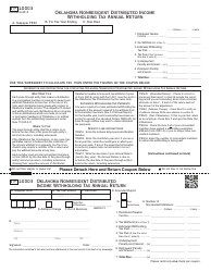 OTC Form WTP10003 Oklahoma Nonresident Distributed Income Withholding Tax Annual Return - Oklahoma