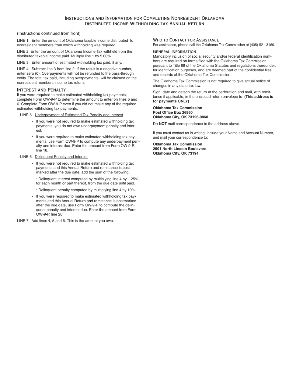 Otc Form Wtp10003 Fill Out Sign Online And Download Fillable Pdf Oklahoma Templateroller 8594