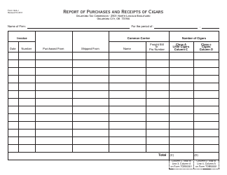Document preview: OTC Form 18-8-J Report of Purchases and Receipts of Cigars - Oklahoma