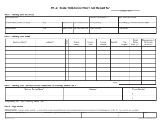 OTC Form PA-2 &quot;State Tobacco Pact Act Report&quot; - Oklahoma