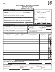 Document preview: OTC Form 309-A Application for Transporters License - Oklahoma