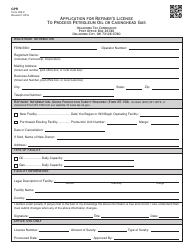 Document preview: OTC Form 309-C Application for Refiner's License to Process Petroleum Oil or Casinghead Gas - Oklahoma