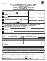 Document preview: OTC Form 320-U Request for Assignment/Change of Merge Number for Corporation Commission Approved Unit - Oklahoma