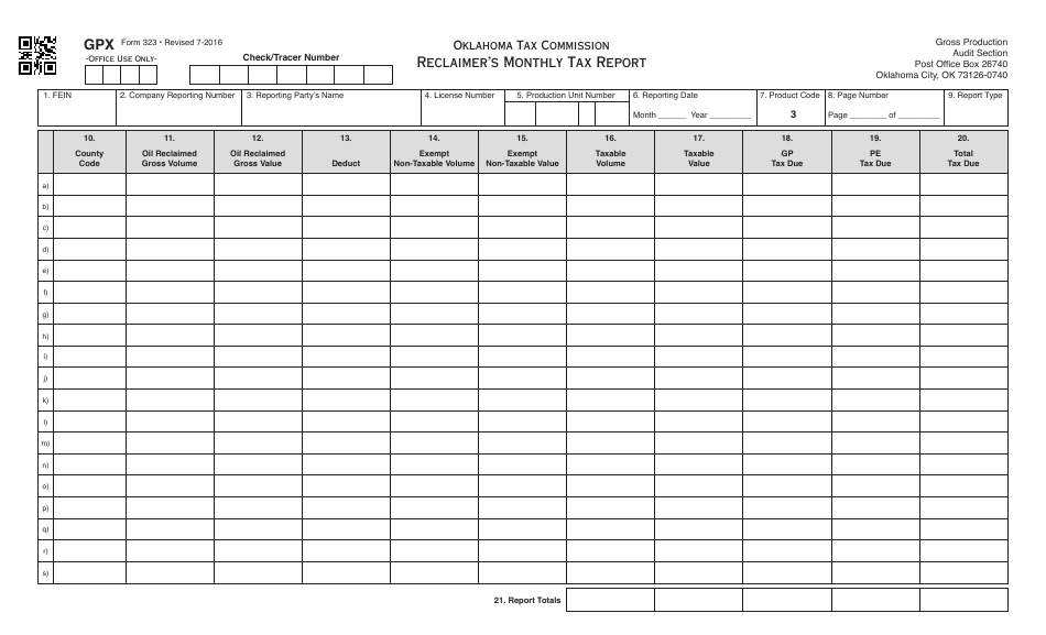 OTC Form 323 - Fill Out, Sign Online and Download Printable PDF ...