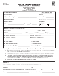 OTC Form 329 Application for Certification Economically at Risk Lease - Oklahoma