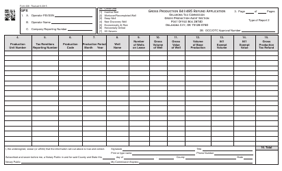 OTC Form 328 Gross Production 841/495 Refund Application - Oklahoma