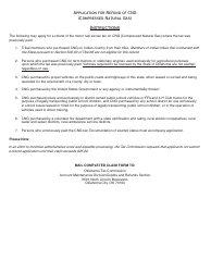 OTC Form 70001 Application for Refund of Cng (Compressed Natural Gas) - Oklahoma, Page 2