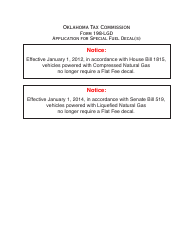 OTC Form 198-LGD Application for Special Fuel Decal(S) - Oklahoma