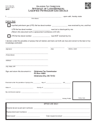 Document preview: OTC Form 198-LPG Affidavit of Loss/Removal Liquified Petroleum Gas Decals - Oklahoma