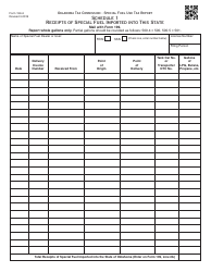 Document preview: OTC Form 199-A Schedule 1 Receipts of Special Fuel Imported Into This State - Oklahoma