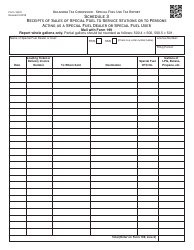 Document preview: OTC Form 199-C Schedule 3 Receipts of Sales of Special Fuel to Service Stations or to Persons Acting as a Special Fuel Dealer or Special Fuel User - Oklahoma