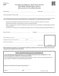 Document preview: OTC Form 701-4 Park Model Recreational Vehicle - Application for Title/Registration - Oklahoma