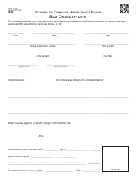 Document preview: OTC Form 701-9 Body Change Affidavit - Oklahoma