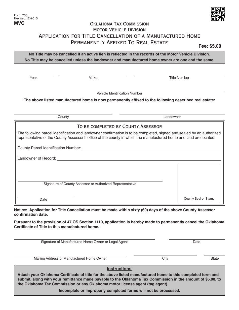 Title Cancellation of a Manufactured Home - Oklahoma, Page 2