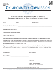 Title Cancellation of a Manufactured Home - Oklahoma, Page 3