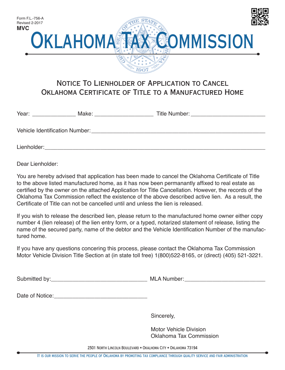 Title Cancellation of a Manufactured Home - Oklahoma, Page 4