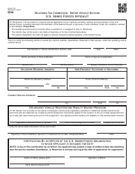 Document preview: OTC Form 779 U.S. Armed Forces Affidavit - Oklahoma