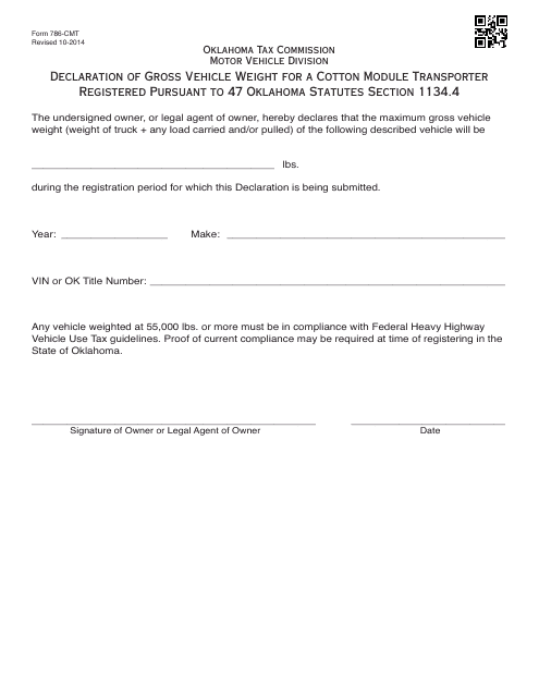 OTC Form 788-CMT  Printable Pdf