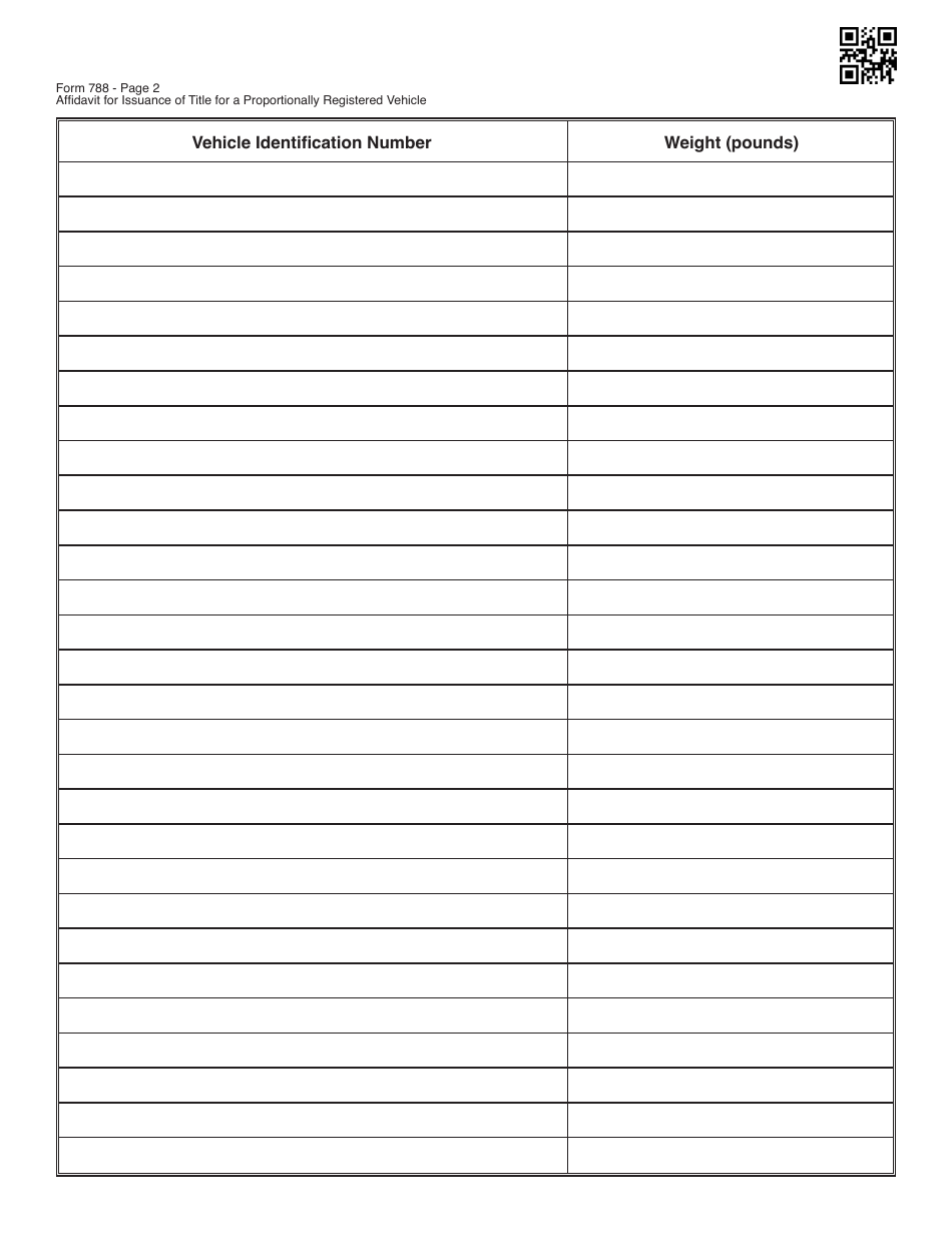 OTC Form 788 Affidavit for Issuance of Title for a Proportionally Registered Vehicle - Oklahoma, Page 2