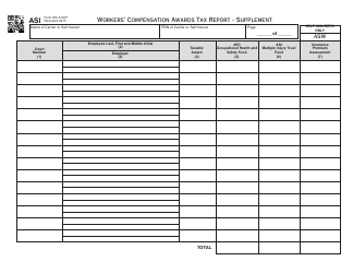 Document preview: OTC Form WC-3-SUP Workers' Compensation Awards Tax Report - Supplement - Oklahoma