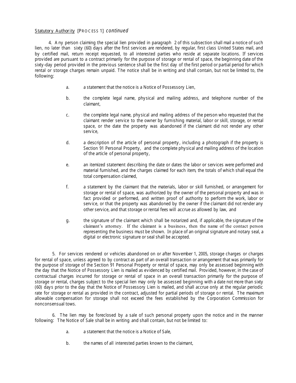 OTC Form 752 Title 42 Possessory Lien Procedures on Vehicles, Manufactured Homes, Commercial Trailers, Boats and Outboard Motors - Oklahoma, Page 10