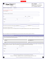 Document preview: Form 911 REF Application for Wireless 911 Charges Refund - Ohio