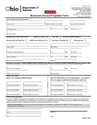 Document preview: Form BA-UF Business Account Update Form - Ohio