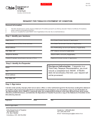 Document preview: Form AG-SOC Request for Tobacco Statement of Condition - Ohio